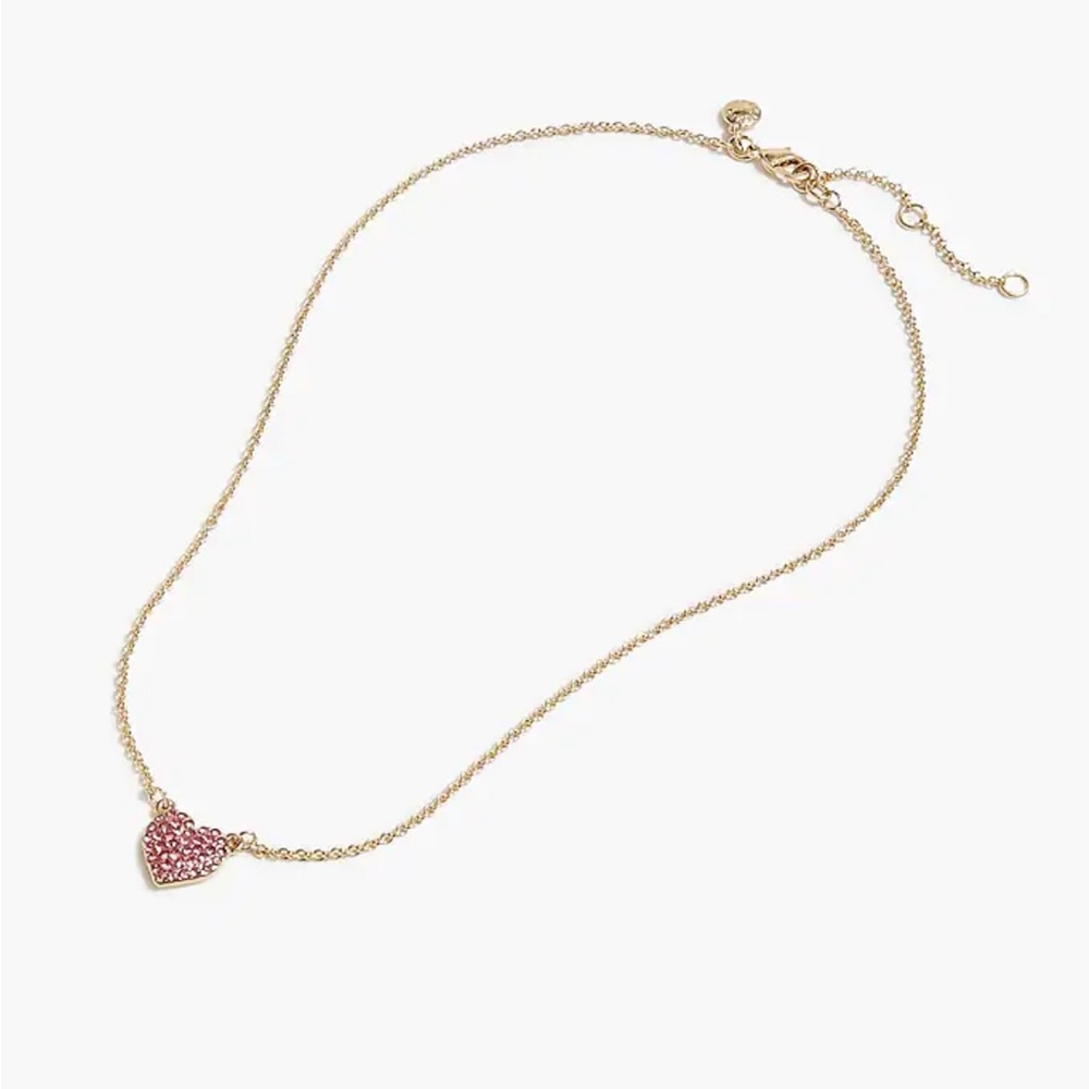 J. Crew Gold and Pink Pave Necklace NWT